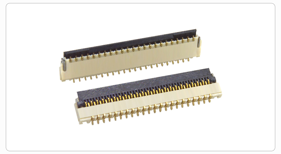 FFC/麻豆免费电影 0.3mm 间距 1.0H 翻盖下接 镀金 9P~61P