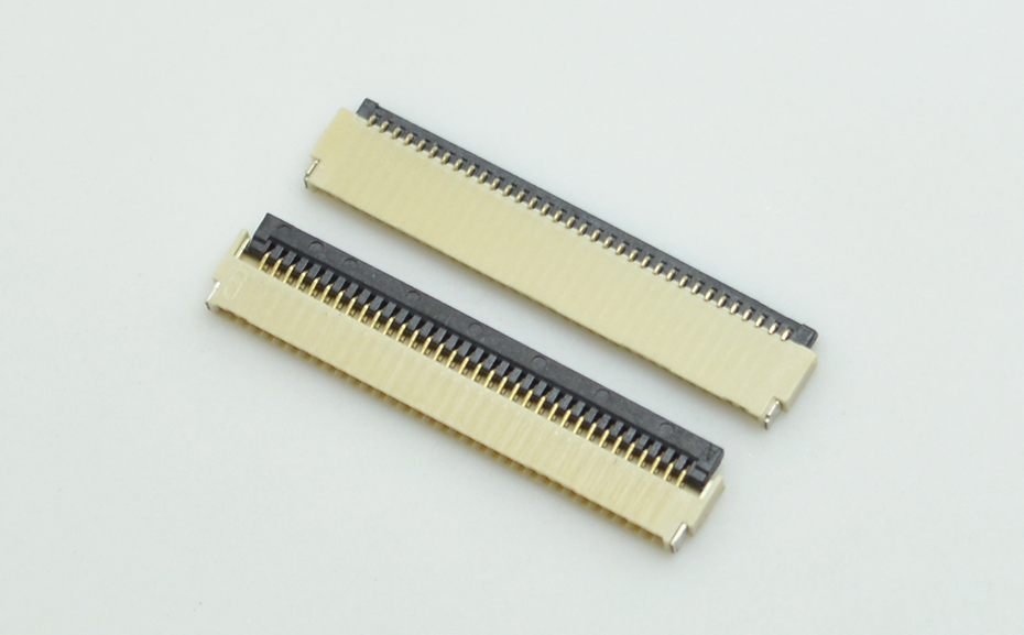 FPC后翻盖0.5mm 40pFFC软排线插件间距0.5mm40p前插后翻连接器,麻豆91在线免费观看