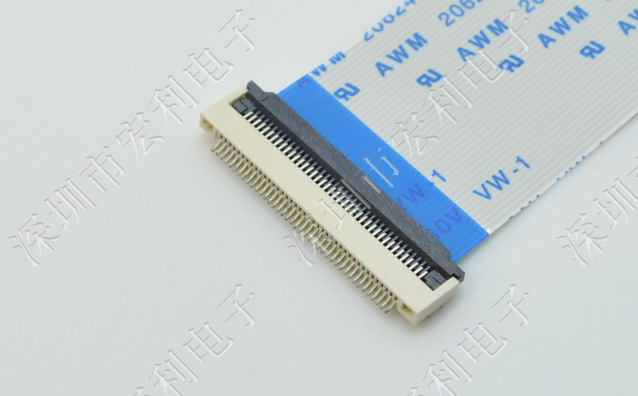 麻豆91在线免费观看丨FFC/FPC软排线连接器 FPC插座 间距0.5mm-64p H2.0翻盖下接