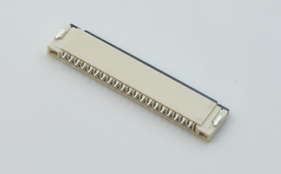 FFC/麻豆免费电影扁平软排线插座1.0间距30P翻盖下接卧式贴片fpc30p