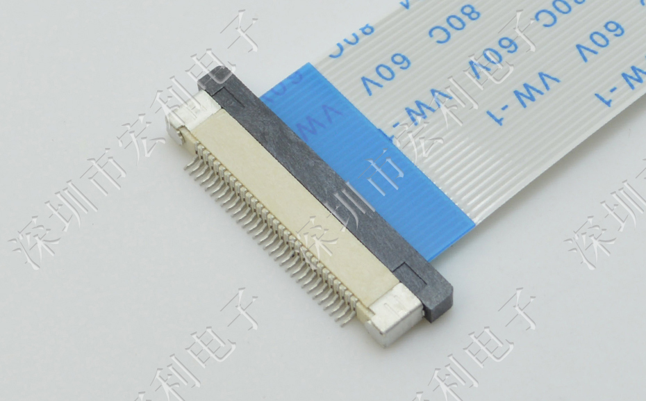 FFC/麻豆免费电影 软排线插座 0.5mm间距-45P 下接拉锁 45Pin 抽屉式