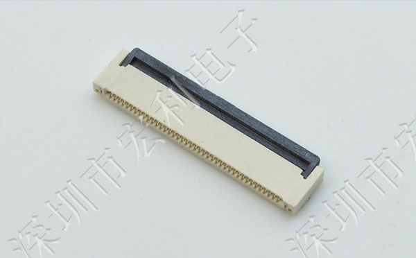麻豆91在线免费观看FPC插座翻盖式FFC间距0.5mm 36p针脚位H2.0mm 前插后翻连接器