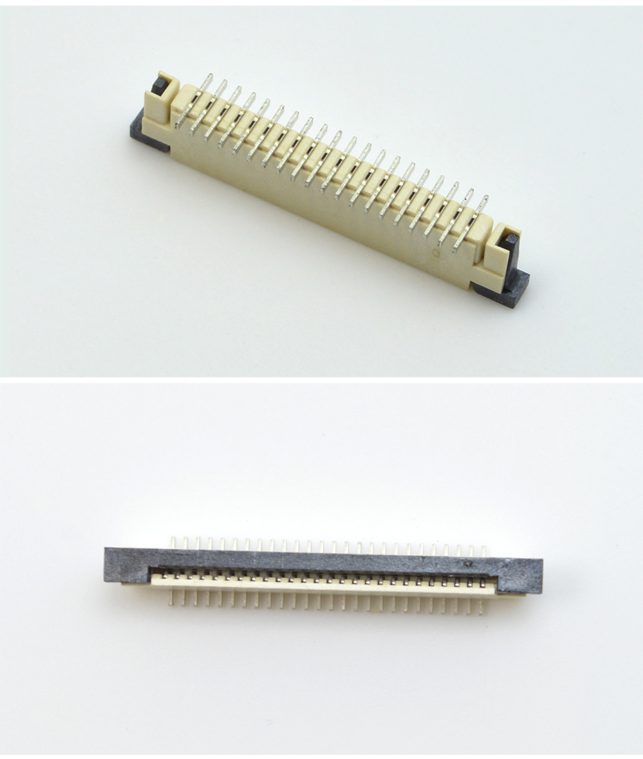 接插件FFC/麻豆免费电影 1.0MM 32P 一字脚 立贴带锁 扁平电缆连接器