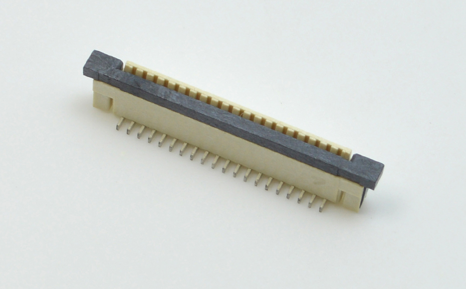 接插件FFC/麻豆免费电影 1.0MM 32P 一字脚 立贴带锁 扁平电缆连接器