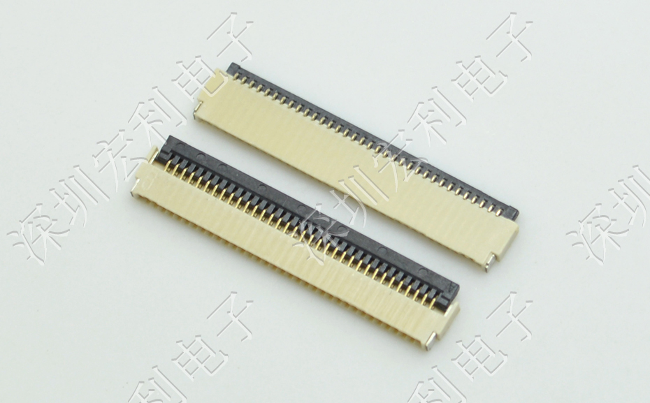 麻豆免费电影 软排线扁平电缆插座 间距0.5mm 40P H1.0后锁式卧贴片