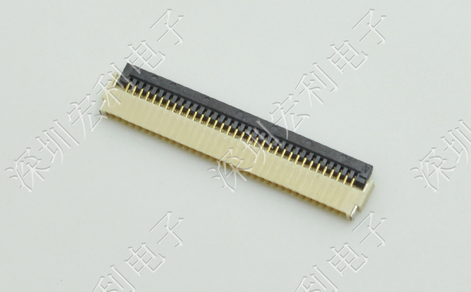 麻豆免费电影 软排线扁平电缆插座 间距0.5mm 40P H1.0后锁式卧贴片