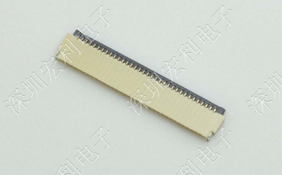 麻豆免费电影 软排线扁平电缆插座 间距0.5mm 40P H1.0后锁式卧贴片