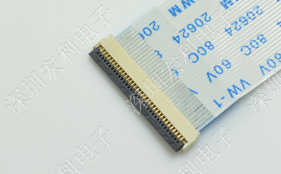 麻豆免费电影 软排线扁平电缆插座 间距0.5mm 40P H1.0后锁式卧贴片